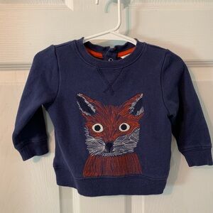Baby Boden Navy Blue Fox Sweater 3-6 months Boy